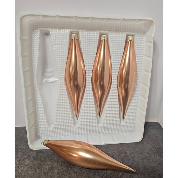 Martha Stewart Everyday Golden Flute-Shaped Glass Christmas Ornaments 16 Total - Picture 6 of 7